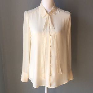 Banana Republic Cream Gold Button Blouse XS